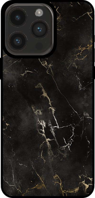 Smartphonica Telefoonhoesje voor iPhone 14 Pro Max met marmer opdruk - TPU backcover case marble design - Zwart geschikt voor iPhone 14 Pro Max