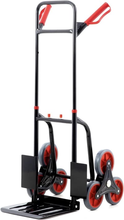Opvouwbare Steekwagen 120 kg – Trap Steekkar met 3-Wiel Systeem – Verstelbare Handgreep – Stalen Transportkar – Compact Inklapbaar