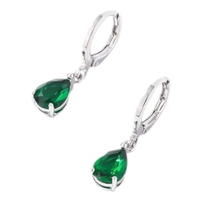 Aramat Jewels | Oorringen | Mini Oorringetjes Meisje – Groene Zirkonia – 10mm | | | |2mm | Staal | Kinderen, Volwassenen | Verkleurd niet
