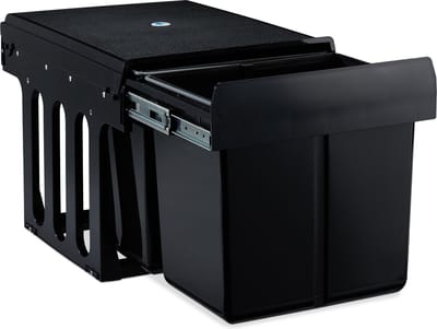 inbouw prullenbak - 2 vakken - 2 x 15 l - 35,1 x 34,3 x 48 cm - duo - zwart