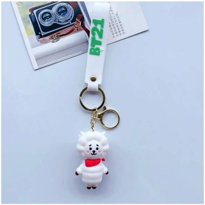 BT21 KPOP Eerste Generatie BTS PVC Hanger Anime Cartoon Rugzak Sleutelhanger Fan Collectie Cadeau Verjaardagscadeau Cadeau voor Koppels Premium Kwaliteit 10cm gray