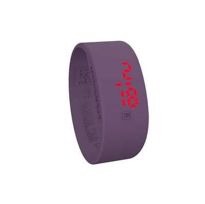 TOO LATE - siliconen horloge - LED WATCH BIG BROTHER - breed 24 mm - violet L