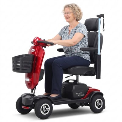 Sweetrich MAX PLUS Scootmobiel 4 Wielen – 25 km Actieradius – 20Ah Accu – 9” Luchtbanden – Comfortstoel – 136 kg – Rood