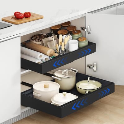 Uittrekbare Keukenkastorganizer met Telescopische Lade – Multifunctionele opslagoplossing voor Keuken en Badkamer
