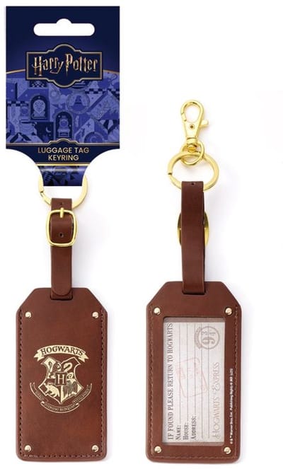 The Carat Shop - Harry Potter Bagagelabel en Sleutelhanger - Hogwarts Wapen - Bruin