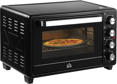 HOMCOM mini oven - metaal/roestvrij staal - 52,2x38,1x33,5 cm - zwart