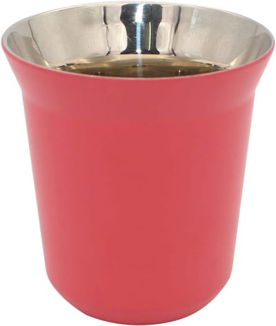 Stijlvolle geïsoleerde espressokop van roestvrij staal, dubbelwandige thermosbeker, 160ml fuchsia voor koffie en thee