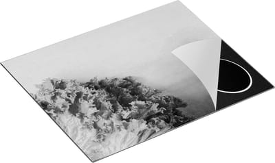 Chefcare Inductie Beschermer Groene Sla op Grijze Marmer - Zwart Wit - 65x50 cm - Afdekplaat Inductie - Kookplaat Beschermer - Inductie Mat
