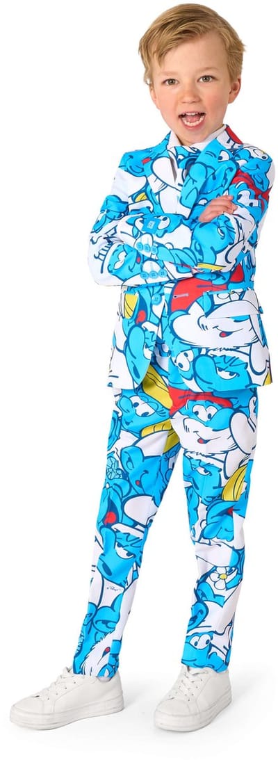 OppoSuits Boys' The Smurfs Suit - Officieel Smurfen Kostuum - Verkleedkleding - Maat EU92/98