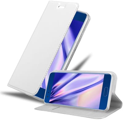 Cadorabo Hoesje geschikt voor Honor 9 in CLASSY ZILVER - Beschermhoes met magnetische sluiting, standfunctie en kaartvakje Book Case Cover Etui