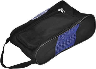 SnelShoppen - Golf Schoenentas Ademend Met Rits - Sport Schoenen Tas - Golf Schoenen Opbergzak - 2 Kleuren: Zwart en Blauw - Perfect Voor Sneakers, Vo
