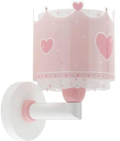 Wandlamp voor Kinderkamer - Roze Kroon met Harten