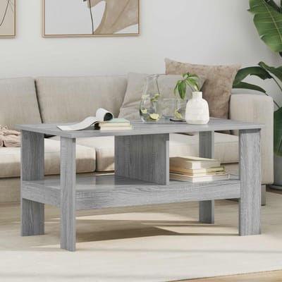 vidaXL - Salontafel - Grijs - Sonoma - 90 - x - 50 - x - 45 - cm - Bewerkt - hout
