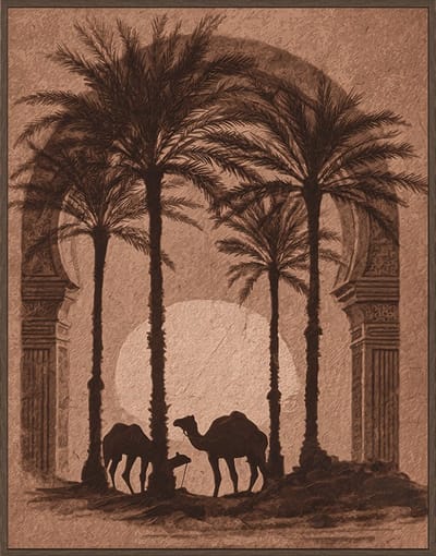 Schilderij 70x90cm Desert Silhouettes