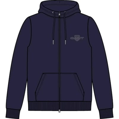 Dames Regular Zip Hoody Gant Tonal Shield