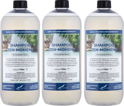 Shampoo Zen Moment - 1 liter (transparant) - 3 Stuks - Voordeelverpakking - Haarverzorging
