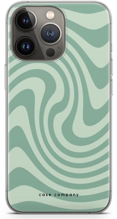 Case Company® - Hoesje geschikt voor iPhone 13 Pro hoesje - Swirl Groen - Soft Cover Telefoonhoesje - Bescherming aan alle Kanten en Schermrand