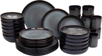 Kade 171 Porto serviesset 36-delig 6 personen - Portugees stoneware blauw met groen