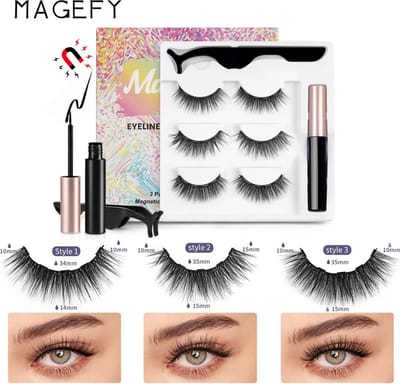Magnetische wimpers -3D / 3 paar / kan vele malen hergebruikt worden / fleurt je ogen op / zijn trendy / heel natuurlijk / referentie silver/R 60