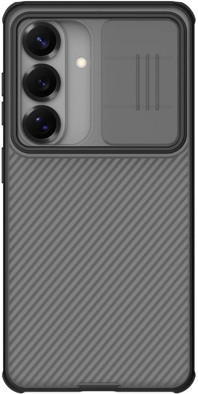 illkin CamShield Hoesje Geschikt voor Samsung Galaxy A37 - Back Cover met Camera Slider - Extra Camera Bescherming - Transparant Zwart