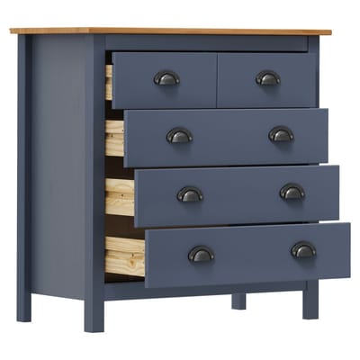 vidaXL - Dressoir - Hill - 79x40x80 - cm - massief - grenenhout - grijs