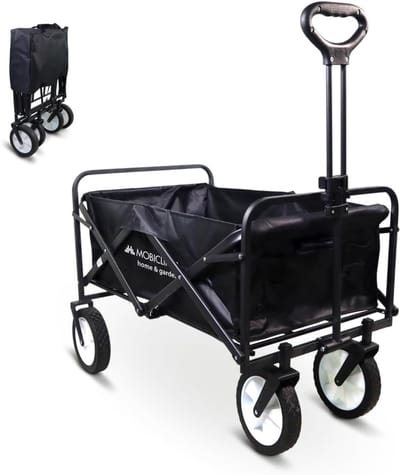 Opvouwbare Transportkar voor Strand en Tuin - Offroad Wielen en Verstelbaar Handvat