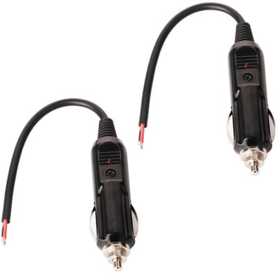 Allecto - Sigarettenaansteker - 12 V naar 24 V - Veiligheidsbescherming - Compact formaat - Elektrische kopjes - Geschikt voor luchtpomp - 2 stuks