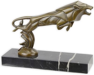 Springende leeuw - Bronzen beeld - - 16,9 cm hoog