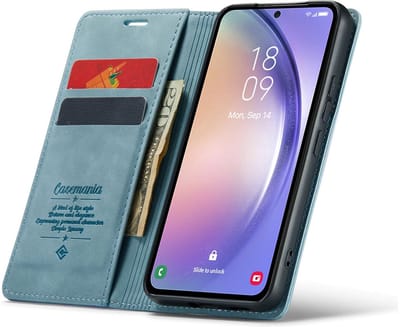 CaseMania Bookcase hoesje geschikt voor Google Pixel 10 - Effen Aqua - Kunstleer