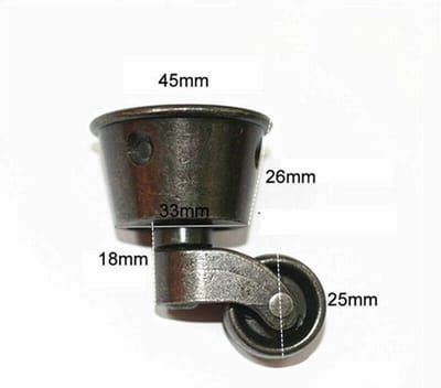 Meubelwielen Hoge Kwaliteit - Antieke Zwenkwielen - Massief Messing - Cup Fitting - 38mm/45mm - Geschikt voor Meubelpoten - Castorwielen