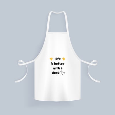 Akyol - life is better with a duck Keukenschort - Eend - eenden liefhebbers - verjaardag - cadeau - kado - geschenk - 82 bij 71 cm