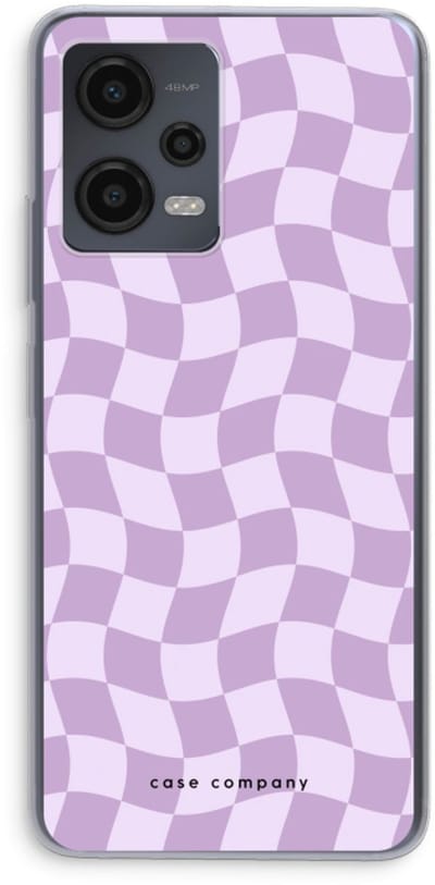 Case Company® - Hoesje geschikt voor Xiaomi Redmi Note 12 hoesje - Grid Paars - Soft Cover Telefoonhoesje - Bescherming aan alle Kanten en Schermrand