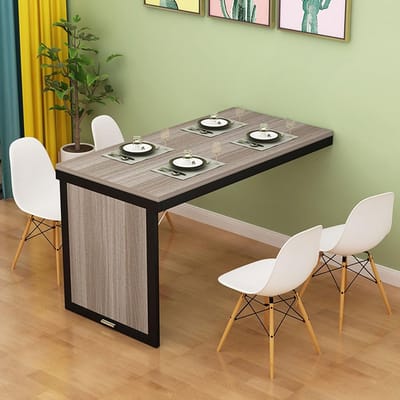 Opvouwbaar Wandbureau - Zwevende Tafel - Ruimtebesparend Werken - Inklapbaar Ontwerp - 80x60CM - Bruin