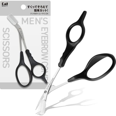 KAI - Men's Eyebrow Comb Scissors Titanium Black 1 pc