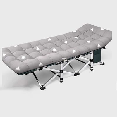 Camping Bed - Lounge Stoel Klapbed - Ontspannen Buiten - Zelfnivellerend - 190x71x36 cm - Met Matras