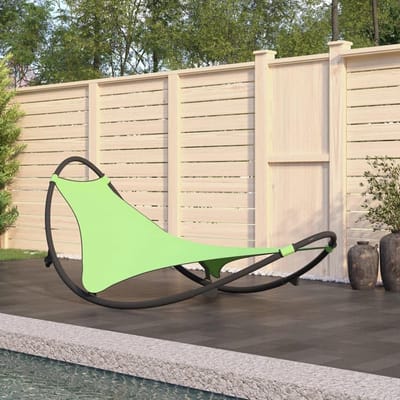 Schommelende ligstoel - Loungestoel buiten - Ontspannen in de tuin - Met praktische wielen - 210 cm lengte - Groen