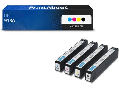 PrintAbout huismerk Inktcartridge 913A (L0R95AE) 4-kleuren Multipack Geschikt voor HP