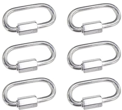 6 Stuks Heavy Duty D-Vormige Schroefkarabijnhaken van Roestvrij Staal