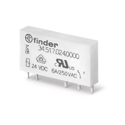 Finder 34.51.7.024.0000 Steekrelais 24 V/AC 6 A 1x wisselcontact 1 stuk(s)