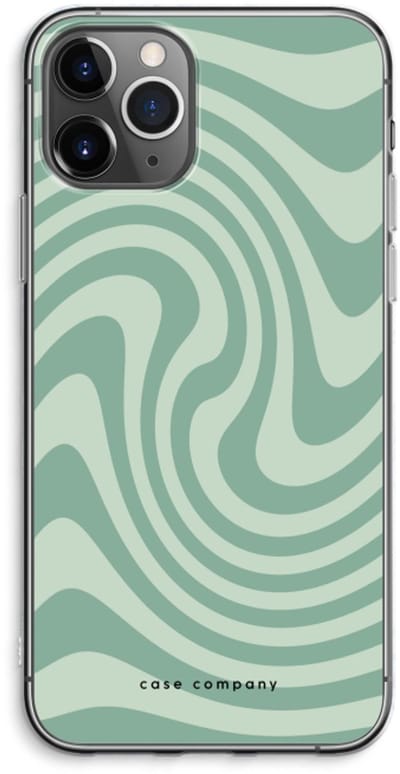 Case Company® - Hoesje geschikt voor iPhone 11 Pro Max hoesje - Swirl Groen - Soft Cover Telefoonhoesje - Bescherming aan alle Kanten en Schermrand