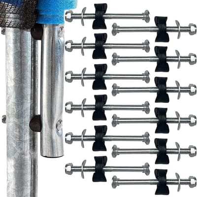 Pack van 12 Trampoline Schroeven - Vervangingsonderdelen voor Trampolines, Bevestigingsschroeven, Trampoline Accessoires en Spacer voor Grote en Kleine Trampolines