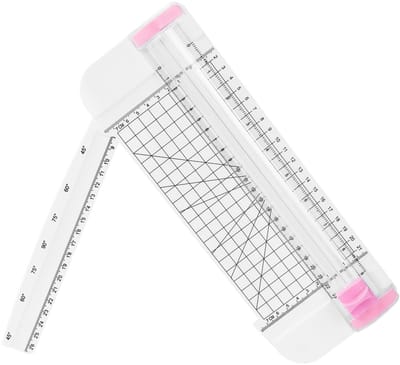 Dailygoody - A5 Papiersnijder - Papiersnijmachine - Handig en veilig - Roze - Voor papier en etiketten - Draagbaar en duurzaam - Thuis en k...