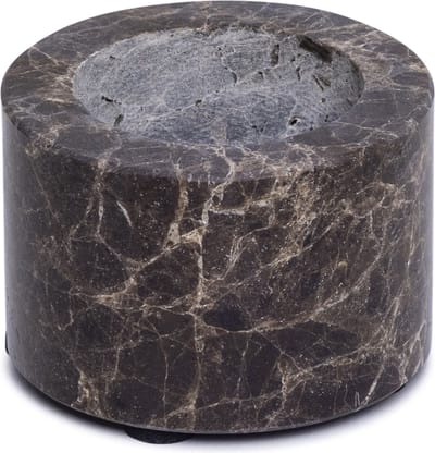 MOOISA - Marmer waxinelichthouder S Ø6x4cm bruin