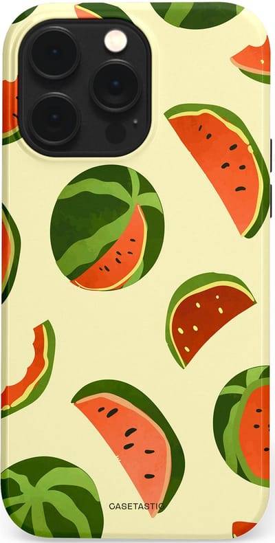 Casetastic Hoesje Geschikt voor Apple iPhone 14 Pro Max Magsafe - Stijlvolle Beschermende Duo-layer Case - Watermeloen Festijn