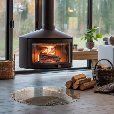 Coloray Vloerplaat Houtkachel - Plaat voor Onder Houtkachel - 70 cm x 70 cm - Open Haard Accessoires - Beige Vloerplaat Kachel - Vloerplaat Voor Kachel - Plaat onder Houtkachel - Kachel Onderplaat - Plaat Kachel