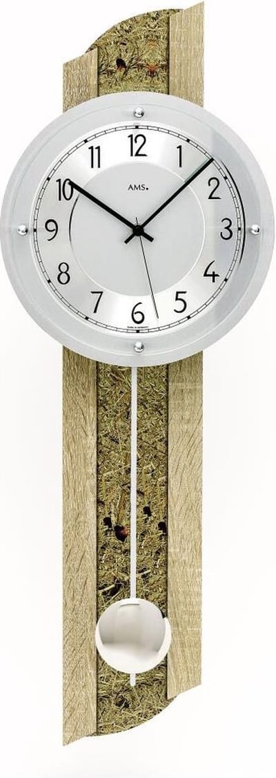 AMS wandklok radiogestuurd / wandklok met slinger / 5326