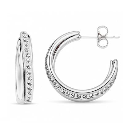 Pax Amare Oorbellen met Zirkonia - Zilverkleurig Stainless Steel - Oorringen voor Dames