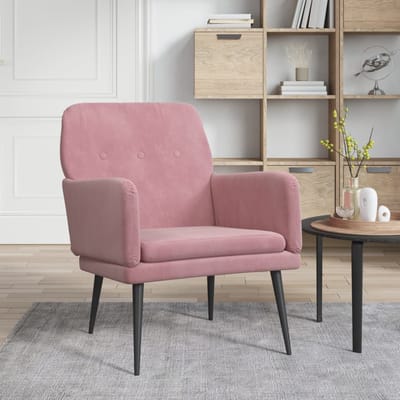 vidaXL - Fauteuil - 62x79x79 - cm - fluweel - roze