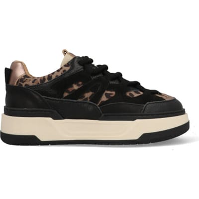 DWRS® Dames Sneakers - Zwart - 80% Leer - Maat 38
