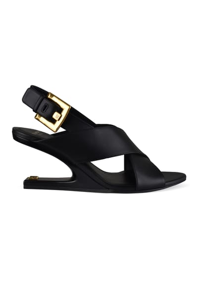 Balmain Anthem No Wedge-sandalen Zwart